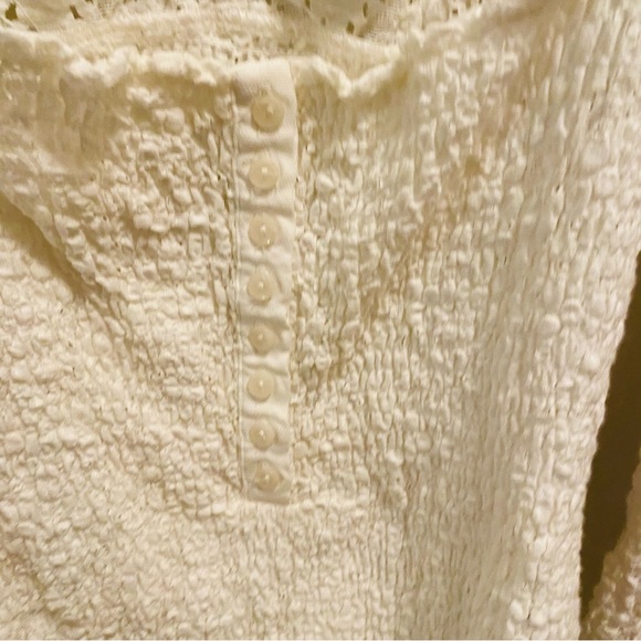 Free People NWOT Smocked Lace Confection Top / Evening Cream - Picture 12 of 14